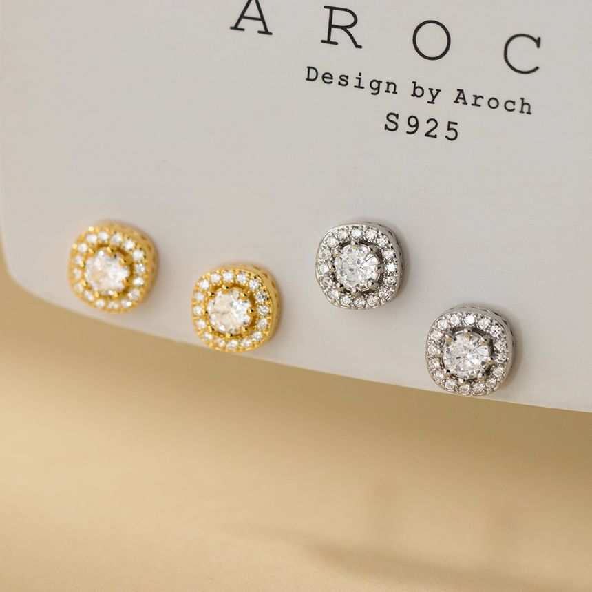 925 Sterling Silver Rhinestone Stud Earring