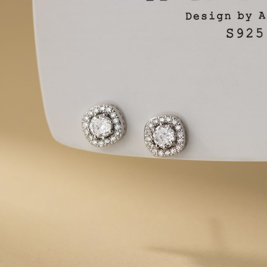 925 Sterling Silver Rhinestone Stud Earring