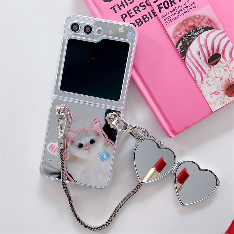 Cat Mirrored Phone Case / Strap / Set