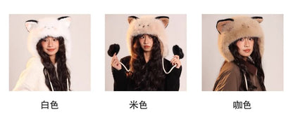 Hat Ear Trapper Chenille Animal