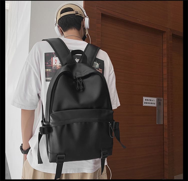 Faux Backpack Multi-Pocket Leather