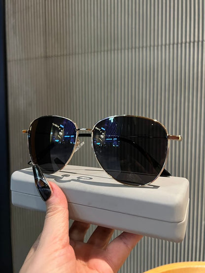 Metal Frame Polished Sunglasses