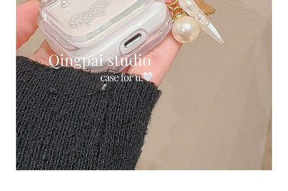 Simple Glitter Pearl Bow AirPods / Pro Earphone Case