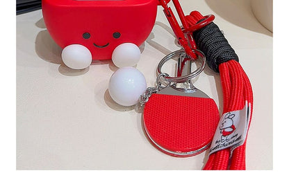 Cartoon Table Tennis Doll Lanyard String Airpods / Pro Earphone Case