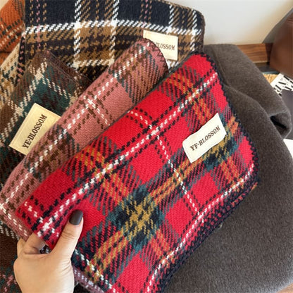 Plaid Lettering Scarf