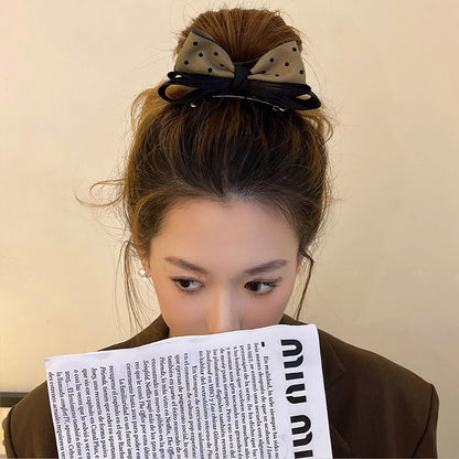 Polka Dot Bow Barrette