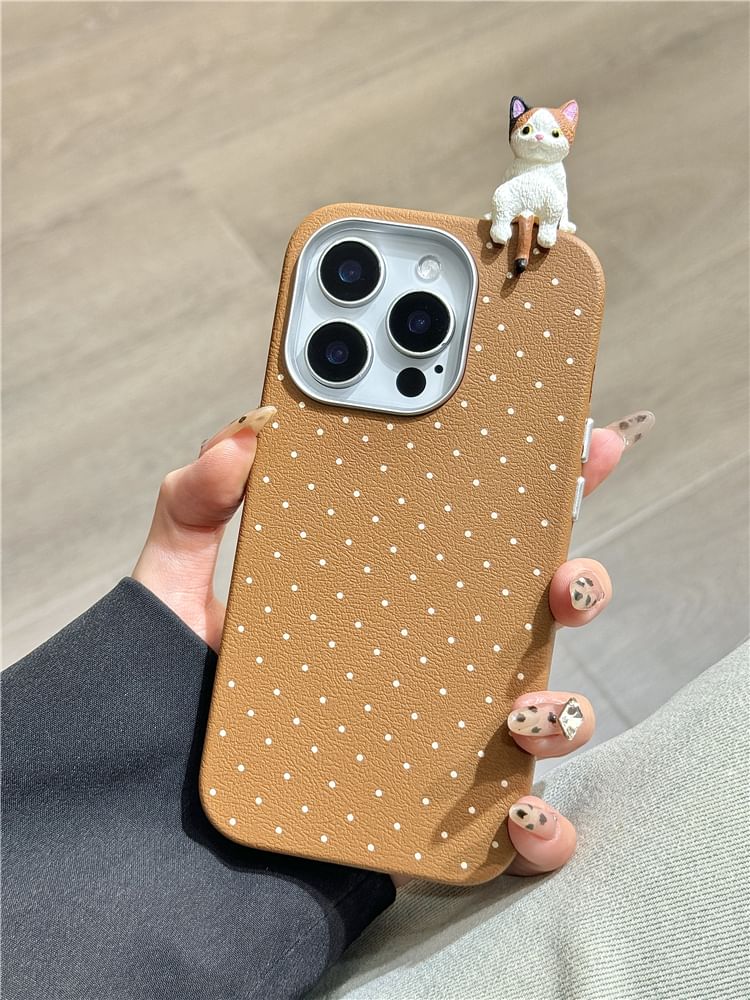 Cat Case Phone Dot Polka