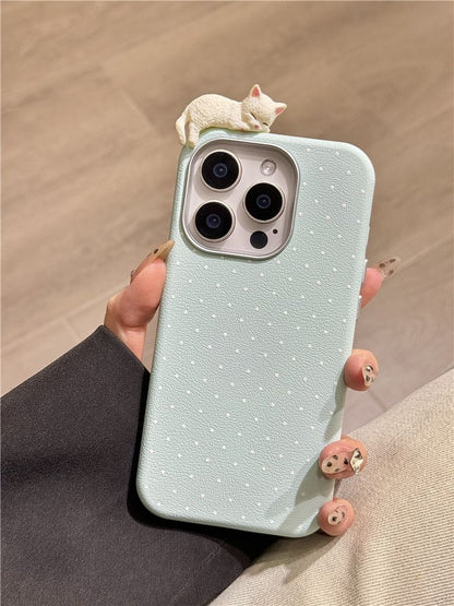 Cat Case Phone Dot Polka