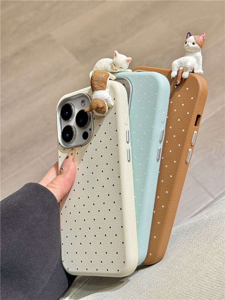 Cat Case Phone Dot Polka