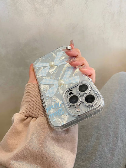 Bow Phone Pearl Adhesive Faux Decoration / Set Case