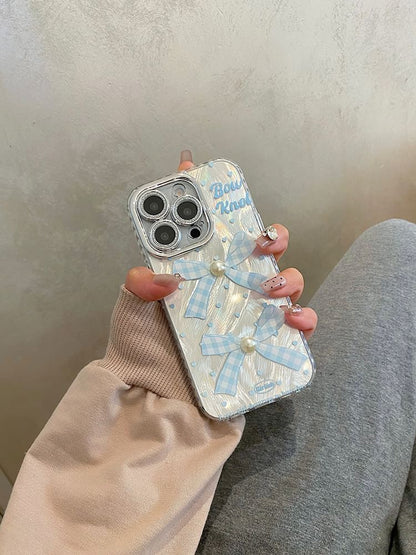 Bow Phone Pearl Adhesive Faux Decoration / Set Case