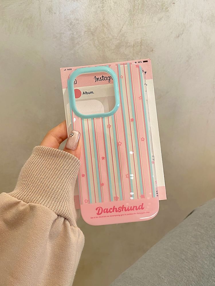 Stand Dog Striped Phone / Case Set