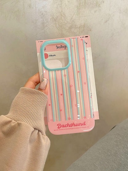 Stand Dog Striped Phone / Case Set