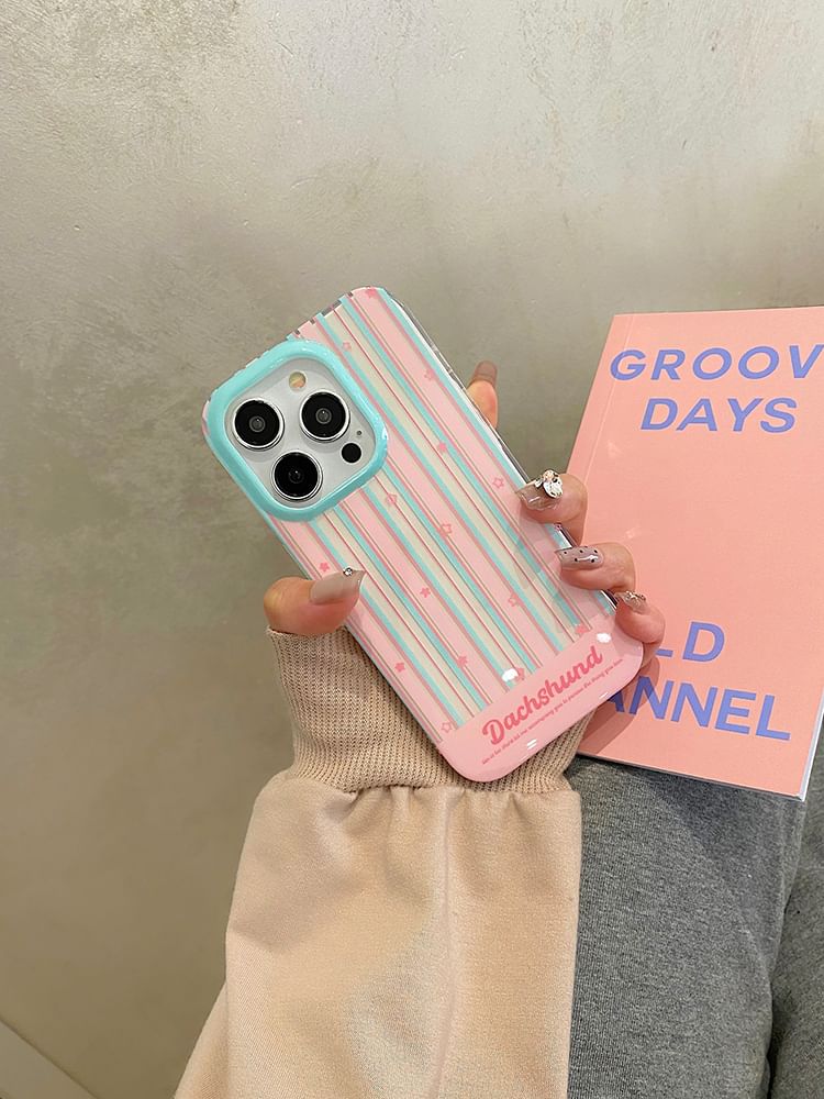 Stand Dog Striped Phone / Case Set