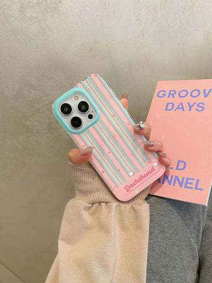 Stand Dog Striped Phone / Case Set