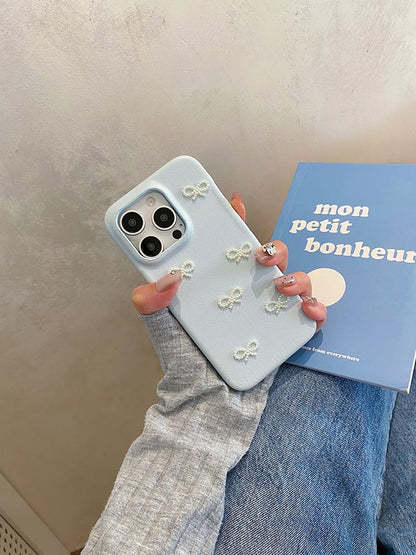 Bow Case / Strap Pearl Faux Phone Set