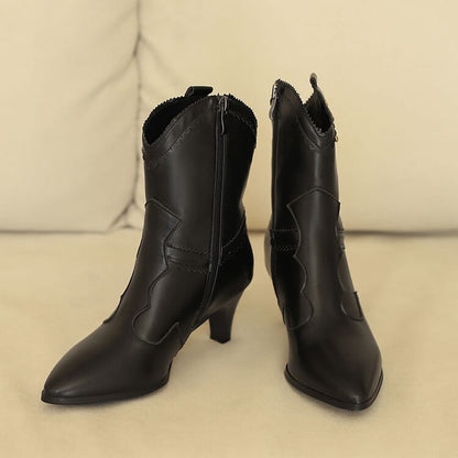 Boots Short Chunky Studded Heel