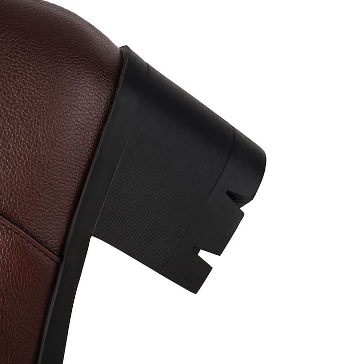 Buckled Heel Tall Boots Chunky