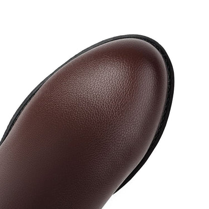 Buckled Heel Tall Boots Chunky