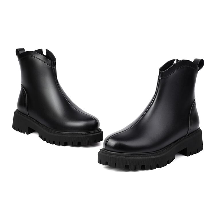 Boots Leather Platform Short Faux