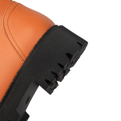 Boots Leather Platform Short Faux