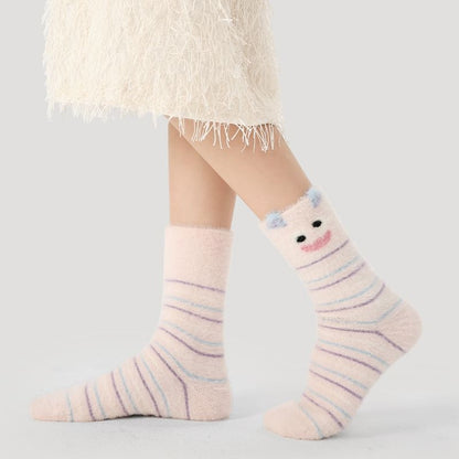 Cartoon Print Knit Socks