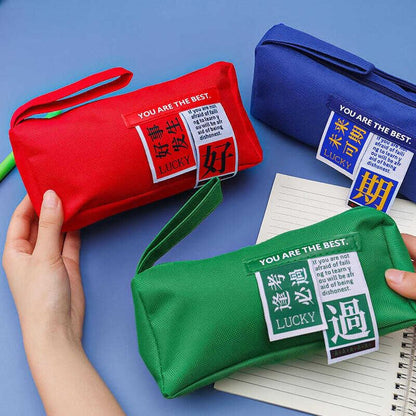 Chinese Characters Fabric Pencil Case