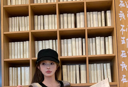 High Accent Neck Pencil Skirt Jacket Button-Up / Mini Plaid Crew Contrast Crop Rise Trim Bow