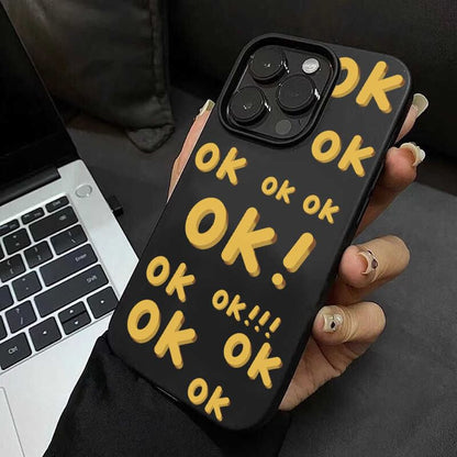 Lettering Phone Case - iPhone 16 Pro Max / 16 Pro / 16 Plus / 16 / 15 Pro Max / 15 Pro / 15 Plus / 15 / 14 Pro Max / 14 Pro / 14 Plus / 14 / 13 Pro Max / 13 Pro / 13 / 13 Mini