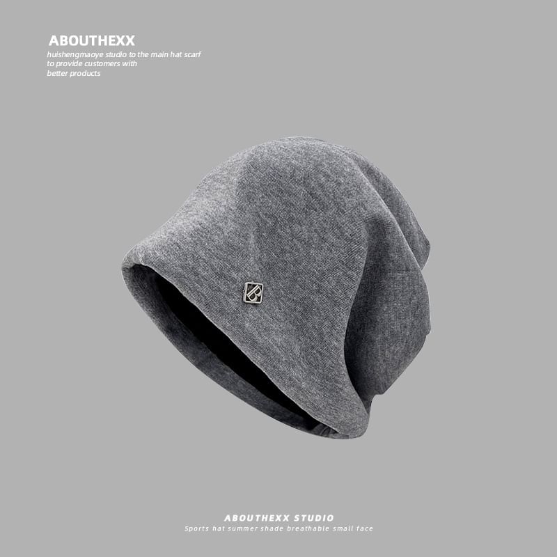 Letter Beanie Slouchy B Plate Metal