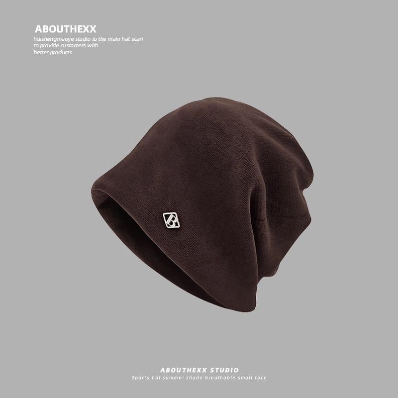 Letter Beanie Slouchy B Plate Metal