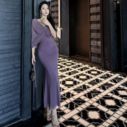 Bow Plain Strapless Dress Midi Sheath