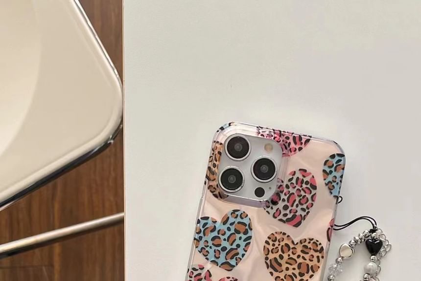 Leopard Print Heart Print Phone Case