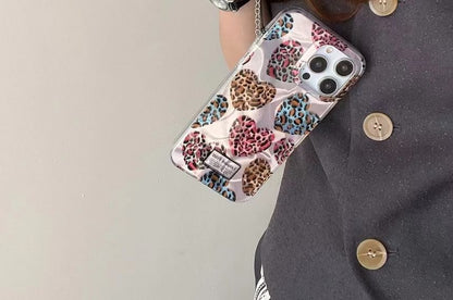 Leopard Print Heart Print Phone Case