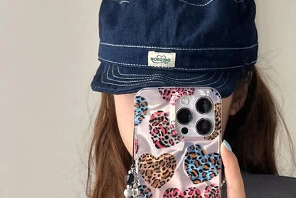 Leopard Print Heart Print Phone Case