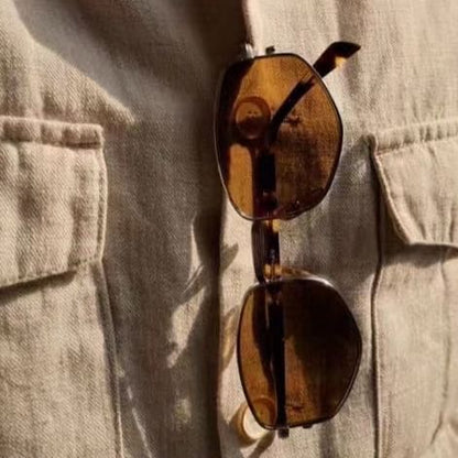 Frame Geometric Sunglasses Metal