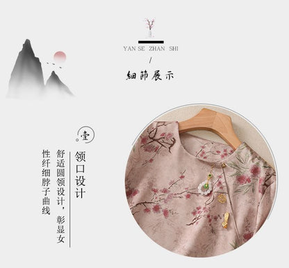 Chemisier fleuri à manches évasées