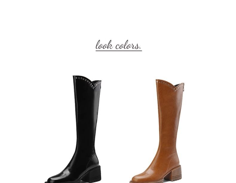 Boots Platform Knee High Studded