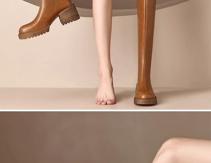 Boots Platform Knee High Studded