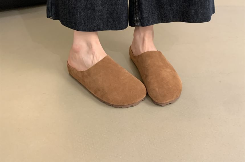 Faux Suede Mules