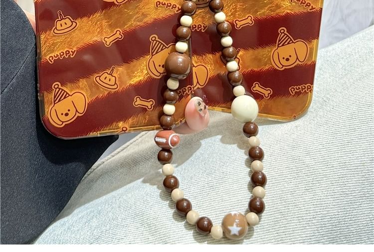 Striped Case Phone Strap Dog