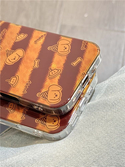 Striped Case Phone Strap Dog