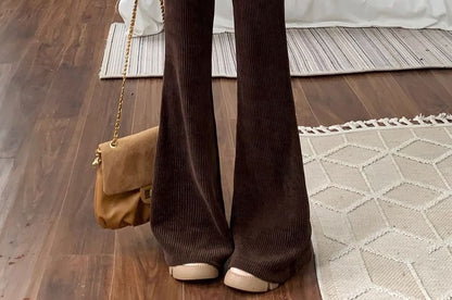 High Waist Corduroy Bootcut Pants