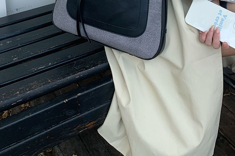 Shoulder Leather Faux Bag Panel Zip