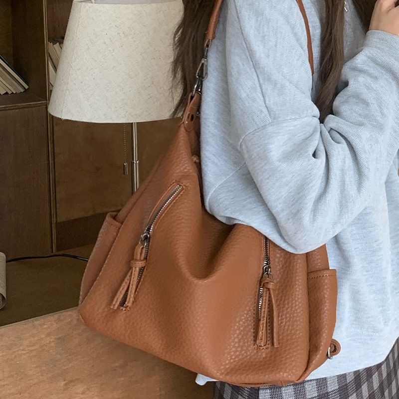 Tassel Bag Leather Faux Shoulder