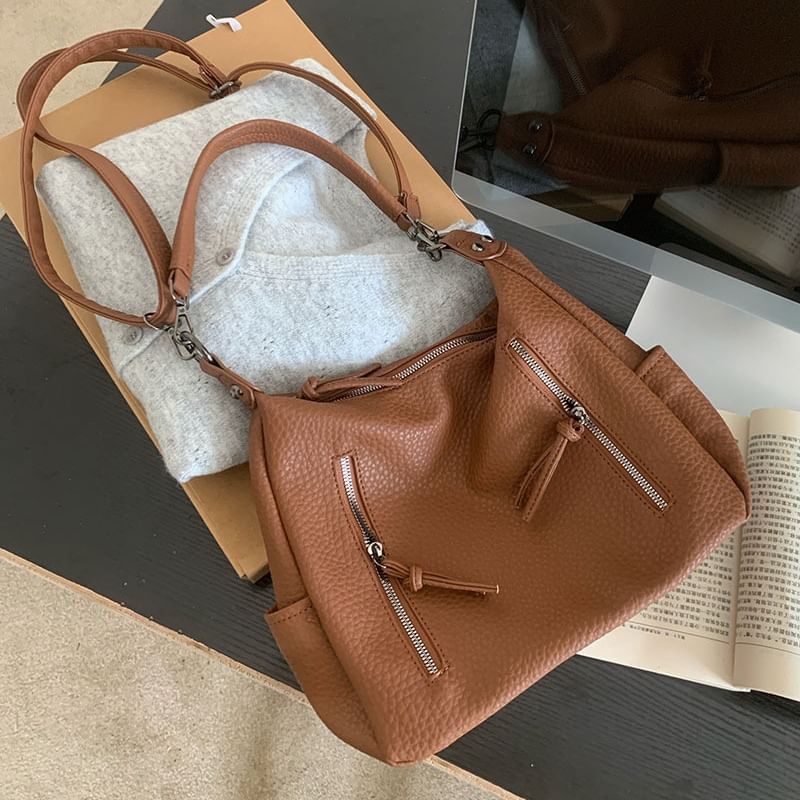 Tassel Bag Leather Faux Shoulder