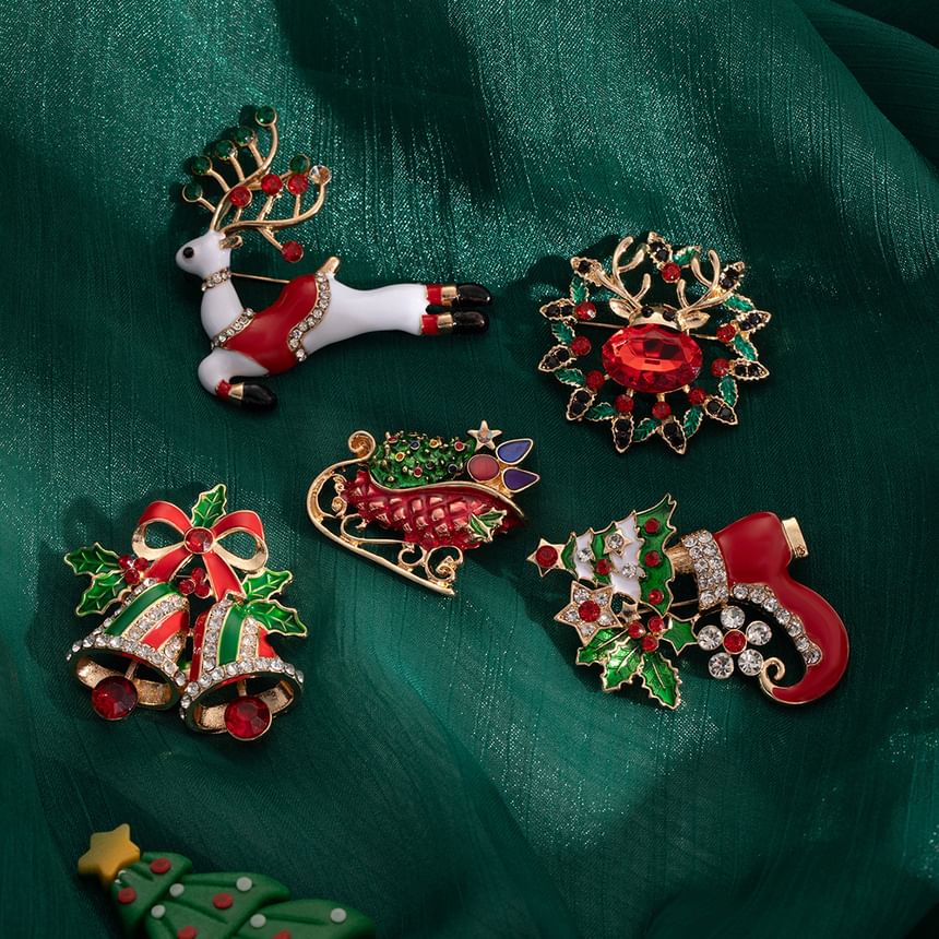 Broche de Noël en alliage CZ