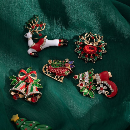 Broche de Noël en alliage CZ
