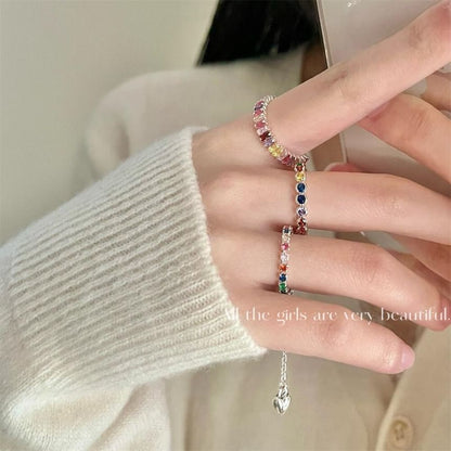 Gemstone Chain Detail Ring (Various Design)