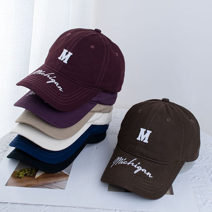 (Various Lettering Baseball Cap Embroidered Designs)
